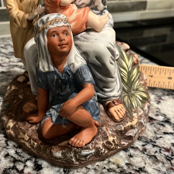 Masterpiece Porcelain Jesus With The Children “ Come Unto Me” By Homco 1989 - Picture 7 of 7